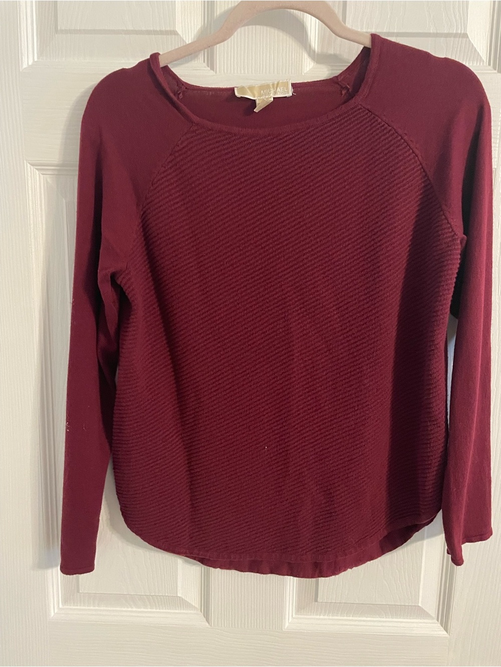Michael Kors Wine Textured Crewneck Sweater